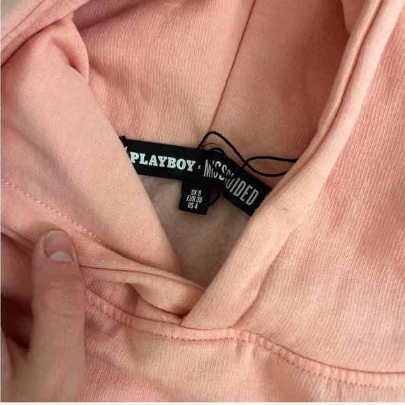 PrettyLittleThing x Playboy extra large fit pink sweatshirt - Picture 2 of 4